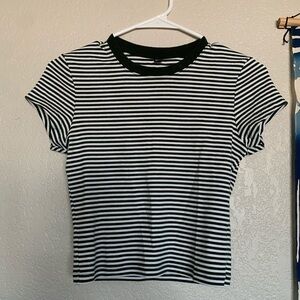 Uniqlo Striped Green and White Women's Top